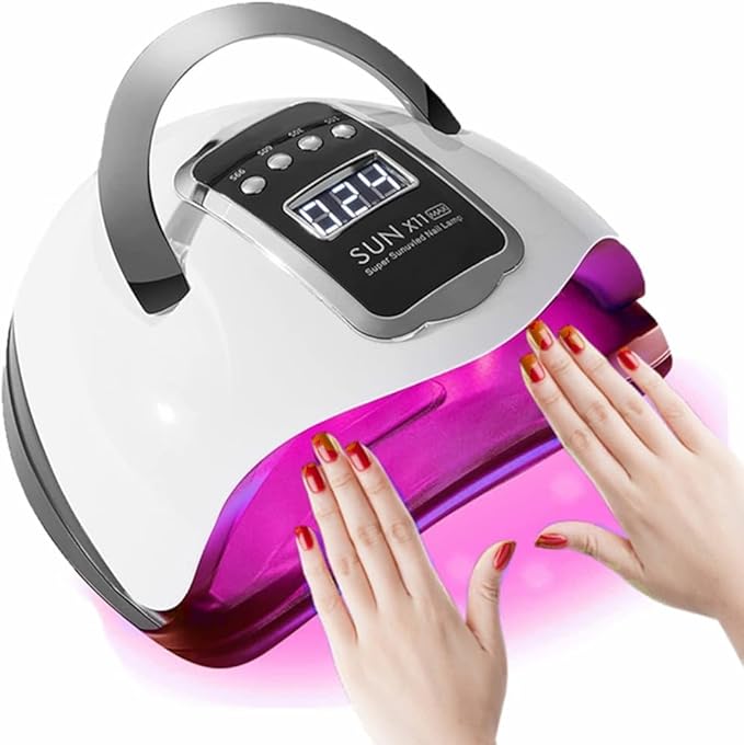 UV LED Nail Lamp, Professional 280W UV Nail Dryer Light for Gel with 66 Beads, Fast Curing Gel Polish Lamp Auto Sensor 4 Timer Setting Portable Nail Art Drying Tools for Fingernail Toenail