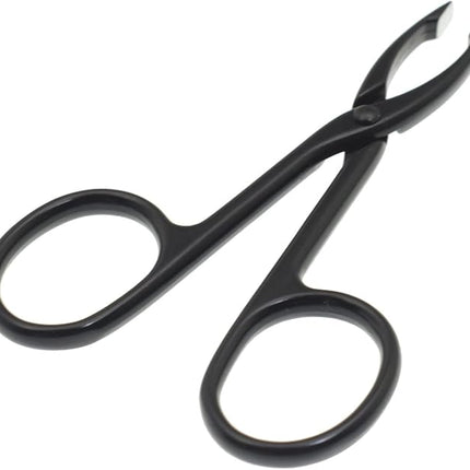 2 Pieces Tweezers Scissor Handle Straight Tip Scissor Shaped Eyebrows Tweezers for Hair Plucker Remover Facial Hair Eyebrows Care (Silver and Black)