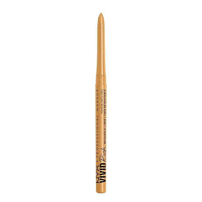 NYX Professional Makeup Mechanical Eye Pencil, Vivid Rich Mechanical, Creamy Retractable Eyeliner - Amber Stunner, Gold Eyeliner