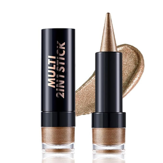 AMY'S DIARY Bronze Whisper Sand Eye shadow & Eyeliner Stick 2-in-1, Cream Eyeshadow Pencil + Gel Eyeliner | Waterproof, Smudge-Proof Eye Makeup Crayon for woman, Face & Lip | Twist-Up Eye Shadow Pen