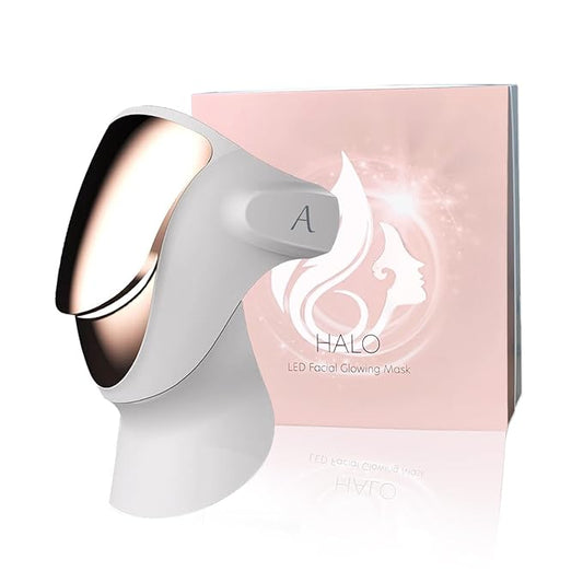 Led Face Mask Light Therapy, Halo Led Light Therapy Facial and Neck Skin Care Mask, Blue Light Red Light for Acne Wrinkle Reduce, New Generation Face and Neck Photon Mask