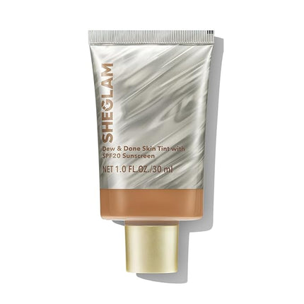 SHEGLAM Dew & Done Skin Tint with SPF20 Light-medium Coverage Foundation Evens Skin Tone-Almond