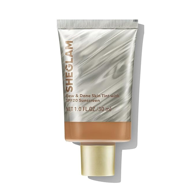 SHEGLAM Dew & Done Skin Tint with SPF20 Light-medium Coverage Foundation Evens Skin Tone-Almond