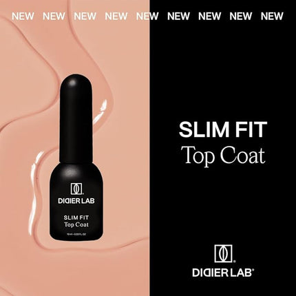 DIDER LAB Premium No Wipe Gel Top Coat Slim Fit for Gel Nail Polish - Ultra-Thin, Long-Lasting, Easy to Apply Top Coat - Free of HEMA and TPO - Ideal for Weak Nails - 0.34 fl oz