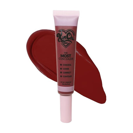 KimChiChic Beauty The Most Concealer | Full Coverage Water Resistant Multi-Use Concealer | Conceal, Correct, Contour & Highlight | Matte Satin Hybrid Finish | Brush Applicator, 0.63 oz, 21-Red