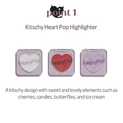 ETUDE Heart Pop Blush, Icy Teak Cheek Color, Natural Highlight & Glossy Finish, Lightweight Formula, Compact 0.2 oz – Ice Aura Teak