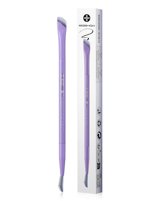 EIGSHOW Dual-Ended Eyebrow Brush with Silver Ion Bristles - Precision Brow Brush and Comb for Lining, Sculpting, Professional Eye Brow Tools (D109P)