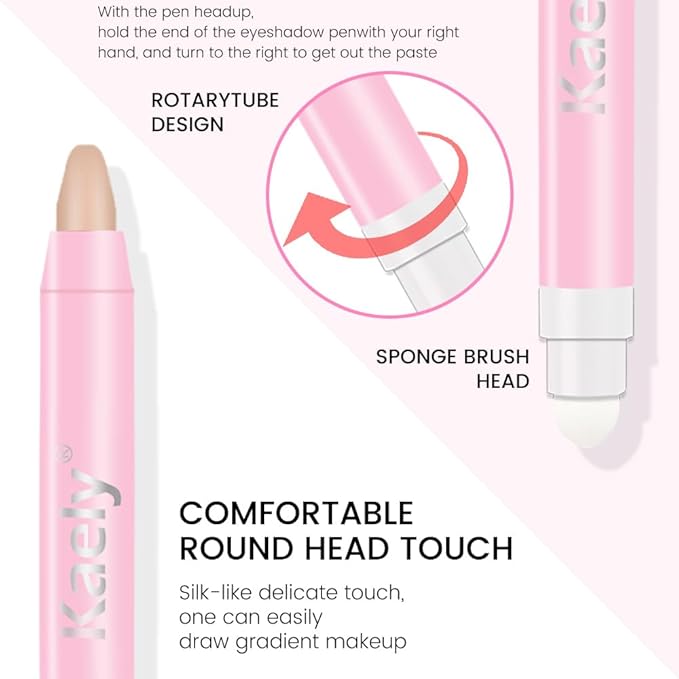 Kaely 2in1 Cream Eye Shadow Brightener Sticks for Eyes, Pencil Eyeshadow Applicator Stick Waterproof Pigmented, Eye Shadow Palette Highlighter Makeup, sombras para ojos, 28 Desert Matte