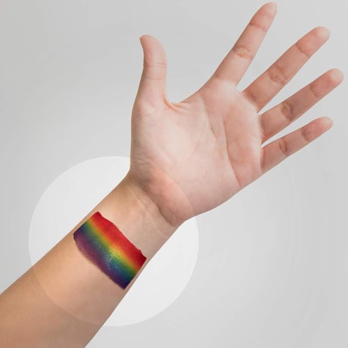 Kraze FX Dome Stroke - Girly Girl Rainbow (25 gm), Professional 1-Stroke Split Cake, Hypoallergenic, Non-Toxic, Water Activated Face & Body Painting Makeup Supplies for Sensitive Skin, Kids, Adults