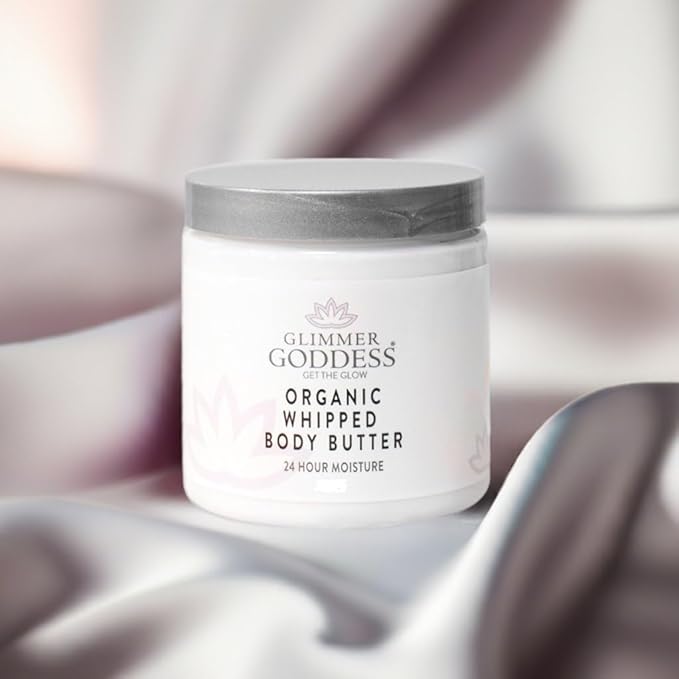 GLIMMER GODDESS Organic Body Butter - 8oz (Evening Snow)