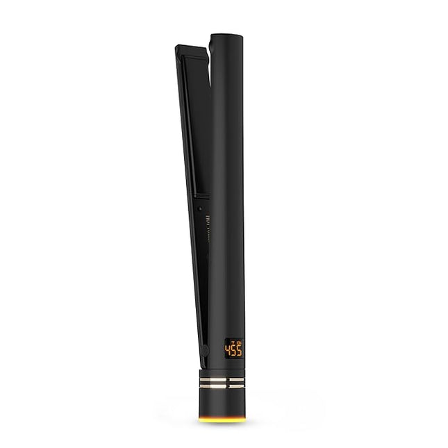 HOT TOOLS Pro Artist Black Gold Ionic 1 Inch Flat Iron - Use as Straightener for Sleek Straight Hair or Use Rounded Edges for Shiny Curls and Waves, Stylist-Preferred Styles