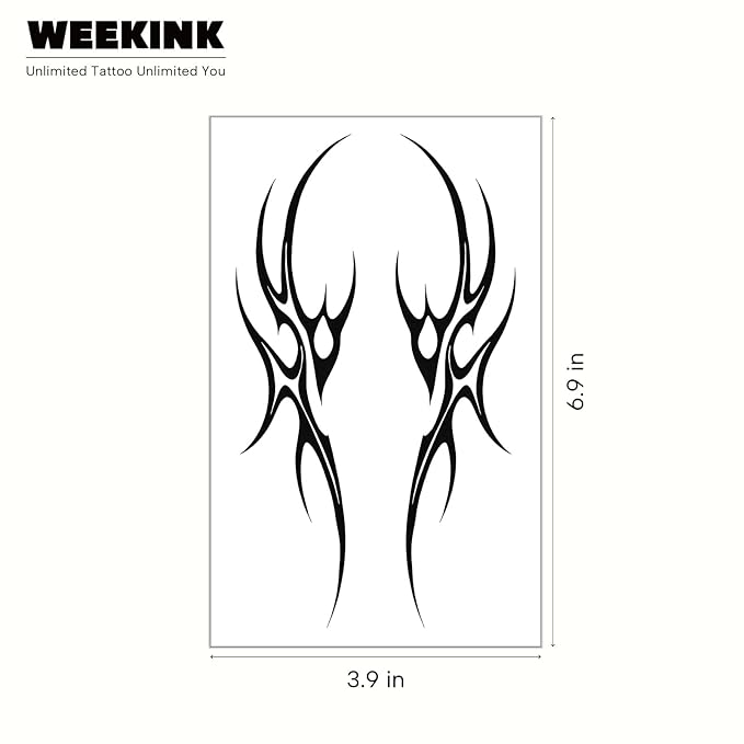 Y2K Neotribal Cybersigil Tattoos – Realistic Tribal Tramp Stamp Temporary Tattoos for Women, Sexy Waist & Lower Back Hip Fake Body Art, Long-Lasting for 2 Weeks
