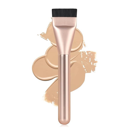 Ultrathin Foundation Brush for Liquid Makeup,Flat Spatula Liquid Foundation Brush Premium Face Makeup Brush for Blending Cream (Rose Gold)