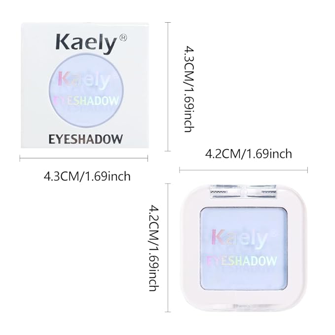 Kaely Pressed Single Eyeshadow Makeup, Light Blue Monochrome Matte Eye Shadow for Older Women, Neutral Powder Eyeshadow Palette Pigmented Waterproof, sombras para ojos, Lightweight Blendable, 22
