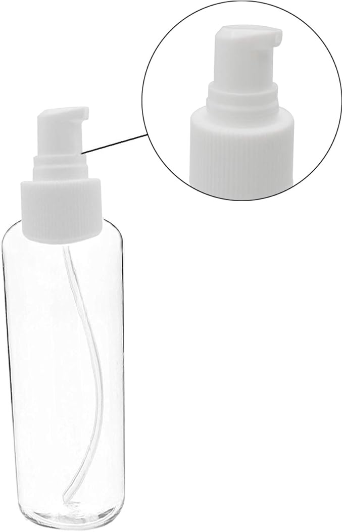 TrendBox 12 Pack Plastic Empty Bottles with Duckbill Pump Cap for Shampoo, Lotions, Liquid Body Soap, Cream (1 oz / 30 ml)