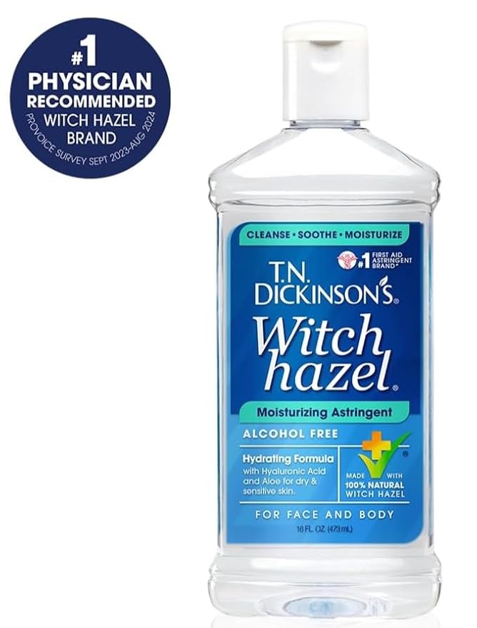 T.N. Dickinson's Witch Hazel Alcohol-Free Moisturizing Astringent, Made with 100% Natural Witch Hazel 16 oz (Pack of 2)