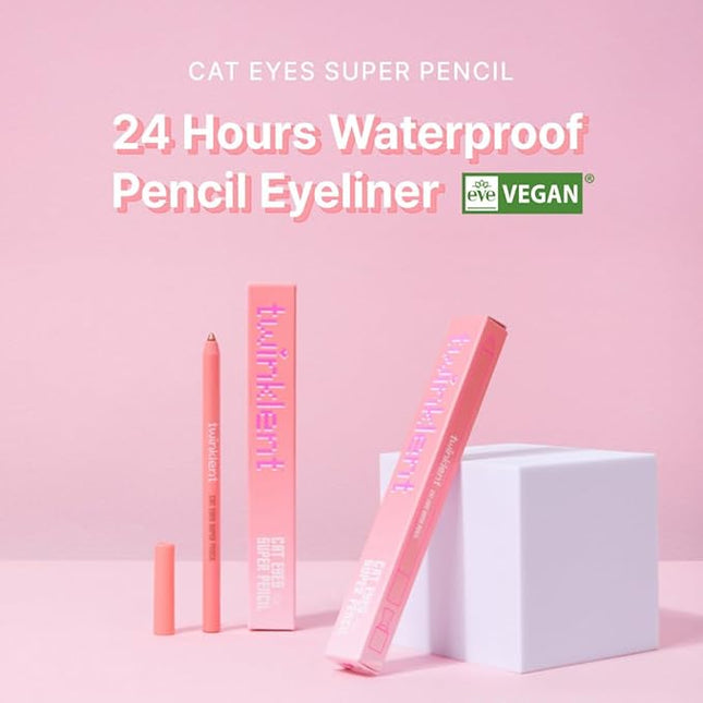 Cat Eyes Super Pencil – Korean & K-Beauty Inspired Vegan Eyeliner | Waterproof, Long-Lasting, Smudge-Proof Makeup for Idol K-pop Looks (Twinkle Gold)