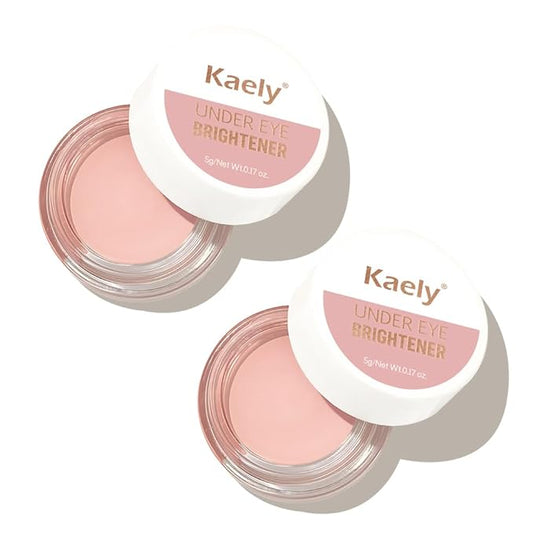 evpct 2Pcs Pink under Eye Corrector Brightener Concealers for Older Women Dark Circles, under Eye Cream Pot Concealer Full Coverage Peach Color Corrector Makeup, Nourishing, Light Rose