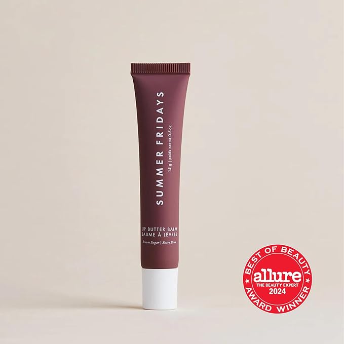 Summer Fridays Tinted Lip Butter Balm - Conditioning Vegan Lip Balm for Instant Moisture, Shine & Hydration - Sheer-Tinted, Soothing Skincare - Brown Sugar (.5 Oz)