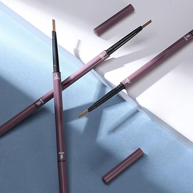 3 Pcs Brown Eyebrow Pencils for Women,with Spoolie Brush,Eyebrow Pencil Soft Textured,Waterproof Sweat-proof for Fills in Sparse Areas and Gaps Create a Natural Eye Brow,Vegan & Cruelty-Free