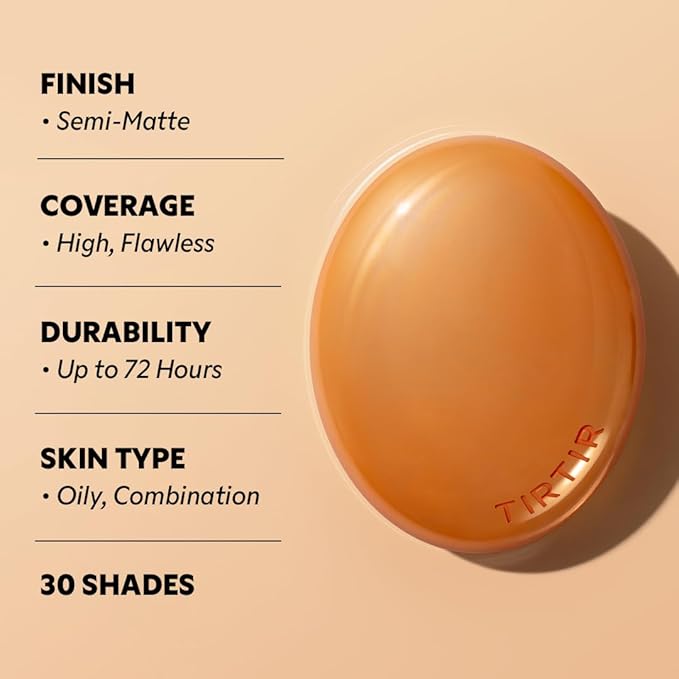 TIRTIR Mask Fit Ai Filter Cushion Foundation | AI-Like Semi-Matte Finish - Up to 72-Hour Medium to Full Coverage Korean BB Cushion Make up Beauty, #27N Camel, 0.63 Fl Oz
