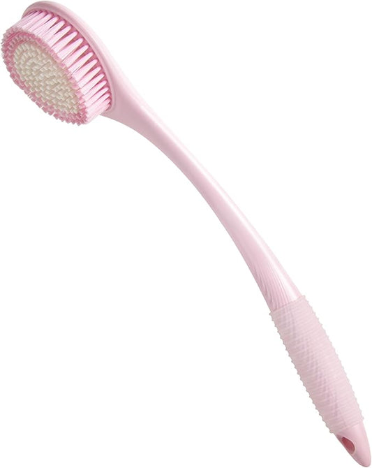 BEDELITE Back Bath Brush Long Handle for Shower - Soft Shower Brush for Men & Women,Back Brush Scrubber(16.4" Long), Skin Exfoliator for Bath Scrubber Body Brush(Pink)