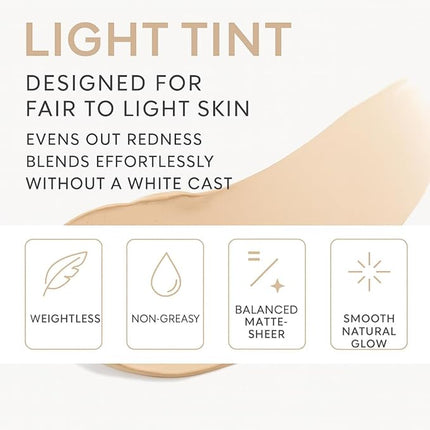 NAELI Anti Aging Tinted Moisturizer SPF 50, Mineral Sunscreen for Face with Zinc Oxide, Peptides & Ceramides, Natural Hydrating Light Tint - 1.4 oz