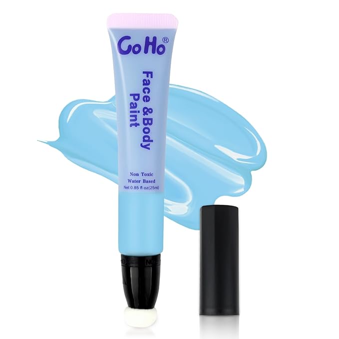 Go Ho Light Blue Face Paint Stick,Water Based Pale Blue Body Paint Washable,Smooth Face Paint Kit,Halloween Cosplay SFX Ghost Bride Sally Makeup