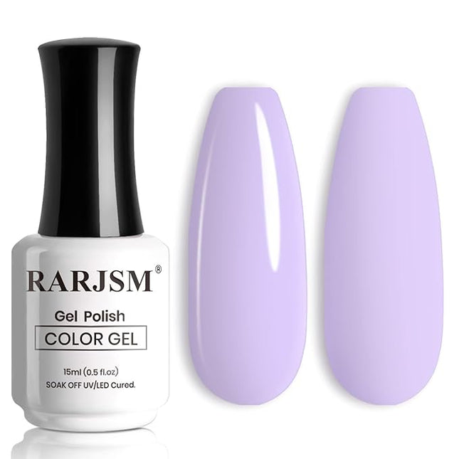 RARJSM Light Purple Gel Nail Polish Pastel Purple Gel Polish 1PCS 15ML Lavender GelNailPolish Soak off U V Curing Required Nail Art Starter Manicure Salon DIY at Home