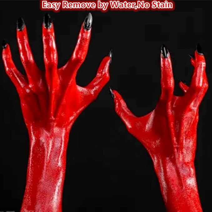 Go Ho Red Face Body Paint Washable(2.37oz/pc),Water Based Cream Face Paint,Devil/Clown Nose Red Body Paint for Halloween SFX Cosplay Costumes Festivals Makeup