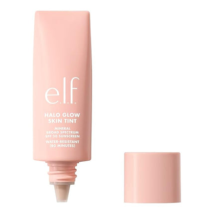 e.l.f. Halo Glow Skin Tint SPF 50, Tinted Moisturizer For Light, Buildable Coverage, Creates A Natural Glow, Vegan & Cruelty-Free, 8 Medium Neutral