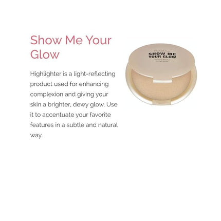 Elizabeth Mott Show Me Your Glow 2-in-1 Powder Highlighter Makeup and Shimmer Eye Shadow - Natural Face Glow Makeup, Cruelty-Free and Paraben-Free - Illuminating Champagne Highlighter (10g)