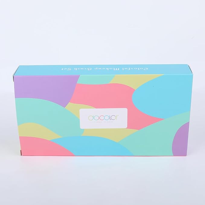 Docolor Makeup Brushes 17 Pcs Colourful Makeup Brush Set Premium Synthetic Kabuki Foundation Blending Face Powder Blush Concealers Eyeshadow Rainbow Makeup Brush Travel Friendly Valentine's Day Gift