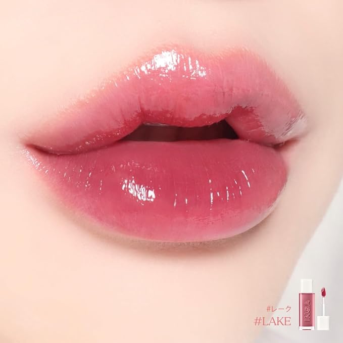 INGA Water Glow Lip Tint | Hydrating, Glossy Korean Lip Tint with Sheer Color & Glass-Like Shine | Long-Lasting, Non-Sticky Korean Lip Stain (LAKE)
