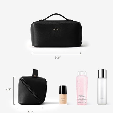 EACHY Travel Makeup Bag,Large Capacity Cosmetic Bags for Women,Waterproof Portable Pouch Open Flat Toiletry Bag Pattern Makeup Bag