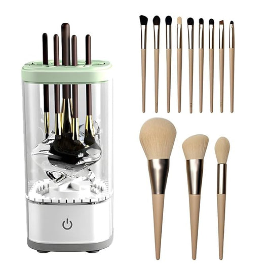Electric Makeup Brush Cleaner Machine Ultra Fast Type-C Make Up Brush Washer Automatic Energy Saving Brush Deep Cleanser Tool Quick Efficient Clean and Dry Ultra for All Size Makeup Brush
