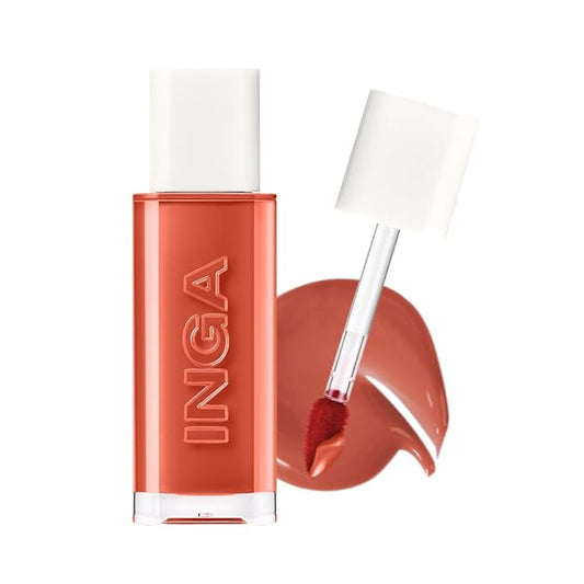 INGA Water Glow Lip Tint | Hydrating, Glossy Korean Lip Tint with Sheer Color & Glass-Like Shine | Long-Lasting, Non-Sticky Korean Lip Stain (BROOK)