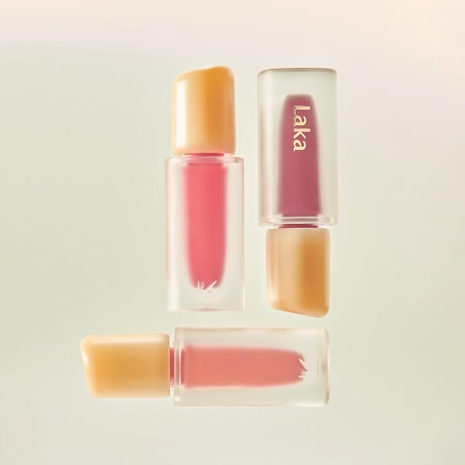 Laka Fruity Glam Tint, 4.5g/0.15 oz., Glowing Lip Stain with Wide Color Spectrum, Hydrating & Lightweight Texture, Long-Lasting Bold Stain, Non-Sticky, Vegan, K-Beauty (#101 Joyful)
