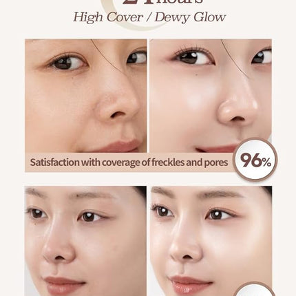 Beaudiani Mesh Glow Cushion Foundation Dewy Korean Cushion with Gemstone Complex & Skincare Benefits (12g) (#2 Modern Cover Daily (Shade #22-23))