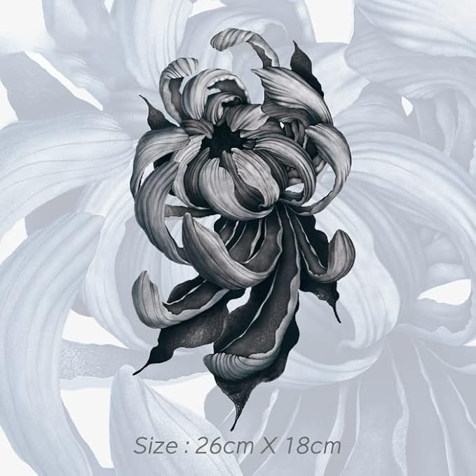 Large Temporary Tattoos Women Temporary Neck Tattoos Temporary Realistic Flower Chest Tattoo for Adults (Temporary Tattoos Sticker 9)