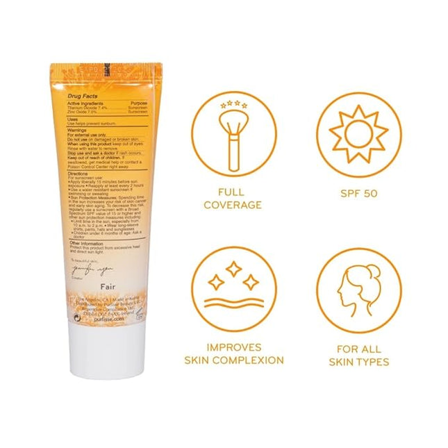 pürlisse Youth Glow Vitamin C CC Cream with SPF 50 - Color Corrector Enriched with Sea Buckthorn, Vitamin C & Hyaluronic Acid - Boosts Radiance & Youthfulness - Paraben-Free - Light (1.4 oz)