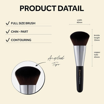 Chin Shedding Brush for Makeup | Contouring Brush for Along the Chin Line | Professional Makeup Brush with Premium Synthetic Bristles | Flawless Korean Makeup Brushes