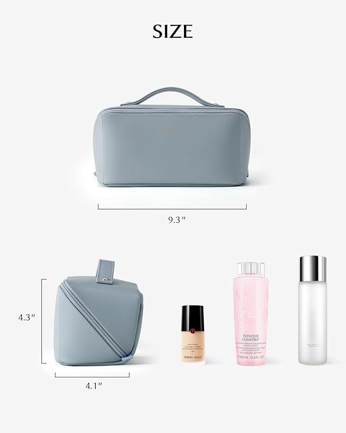 EACHY Travel Makeup Bag,Large Capacity Cosmetic Bags for Women,Waterproof Portable Pouch Open Flat Toiletry Bag Pattern Makeup Bag