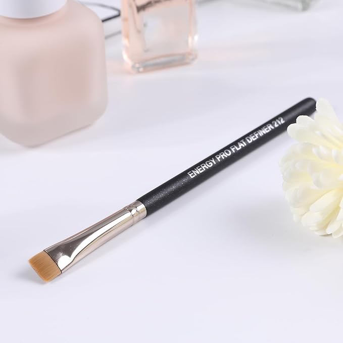 ENERGY Flat Eyeliner Brush-Eyebrow Shaping & Brow Definer Makeup Thin Concealer Brush for Liquid Cream Gel Wax Cosmetics, Vegan Synthetic Bristles with Precision