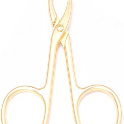 2 Pieces Tweezers Scissor Handle Straight Tip Scissor Shaped Eyebrows Tweezers for Hair Plucker Remover Facial Hair Eyebrows Care (Golden)