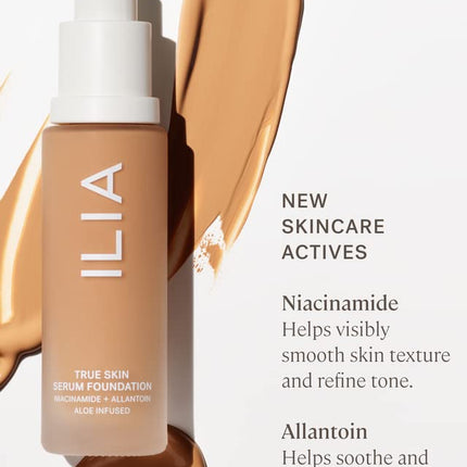 ILIA - True Skin Serum Foundation | Non-comedogenic, Cruelty-Free, Vegan, Weightless Feel, Buildable Coverage, Safe For Sensitive Skin (Senja SF9.25)