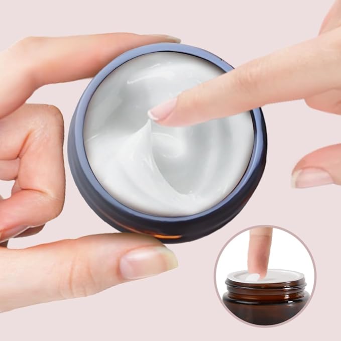 3 pack 2oz Glass Jars Round Empty Cosmetic Containers, Refillable Glass Jars with Lids for Face Creams, Lotions, Powders,Salves Ointments,Potravel Storage