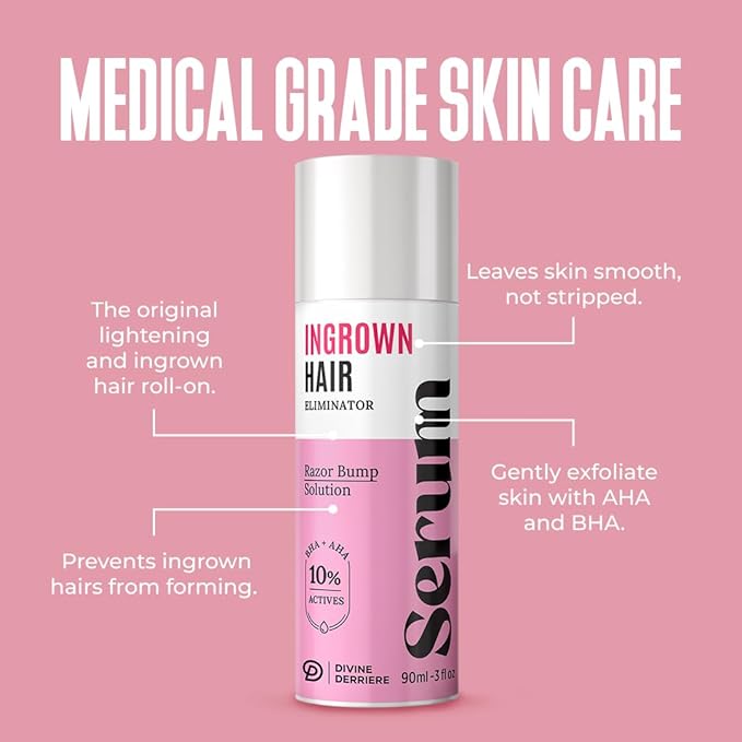 Razor Bump Stopper with Dark Spot Remover, Ingrown Hair Treatment for Bikini Area and Razor Bumps Treatment - Salicylic Acid After Shave Solution for Ingrown Hairs & Razor Burns