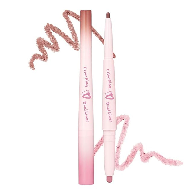 2aN Color Play Dual Liner | 2-in-1 Aegyo-sal & Shading Pencil | Long-Lasting Pearl & Matte Duo Liner for K-Idol Eye Makeup | Easy to Blend, All-Day Wear (0.006oz+0.02oz) (05 Popping Berry)