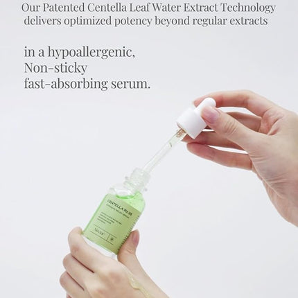 Centella Asiatica Serum Korean - Redness Corrector for Face - 38% Cica Leaf Water and Madecassoside - Ph Balanced - Barrier Support - Lightweight Calming - Rosacea Skincare Serum - Centella Ampoule